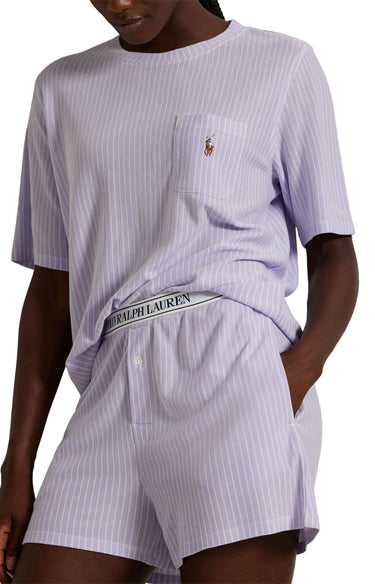 STRIPED KNIT OXFORD SHORT PJ SET