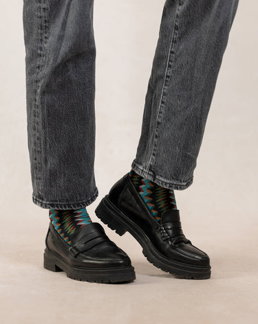 COTTON ZIGZAG PATTERN SOCK