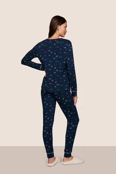 GISELE PRINTED TENCEL™ MODAL CREWNECK PJ SET
