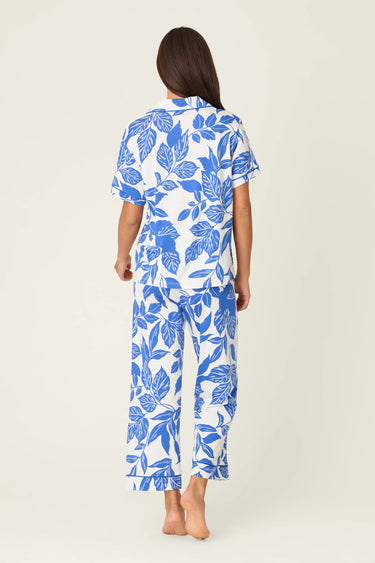 WHIMSY SAPPHIRE GARDEN CROPPED PJ SET