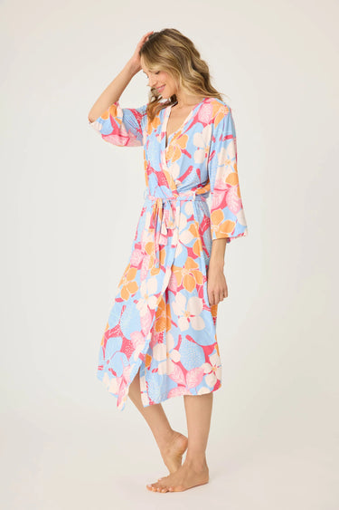 TROPICAL DREAMS FLORAL ROBE