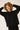 CHENILLE CABLE KNIT BLACK HOODIE