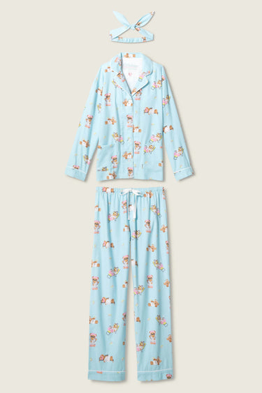 BEARY CUTE BEAR PRINT FLANNEL PJ SET