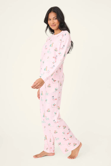 PEACE & PAWLIDAYS DOG PRINT PANTS SET