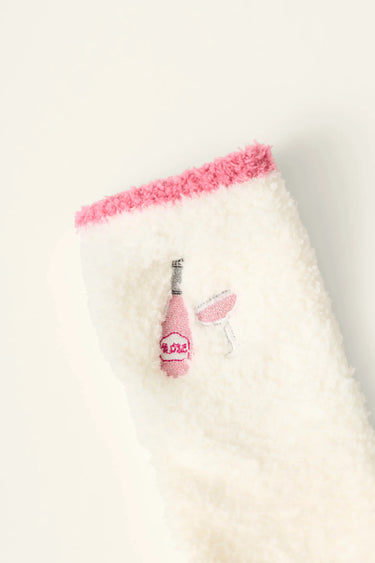SIP, SIP, SPARKLE EMBROIDERED SOCKS