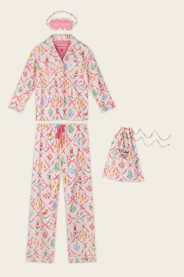 DECK THE HALLS ORNAMENT PRINT 4-PIECE PJ SET