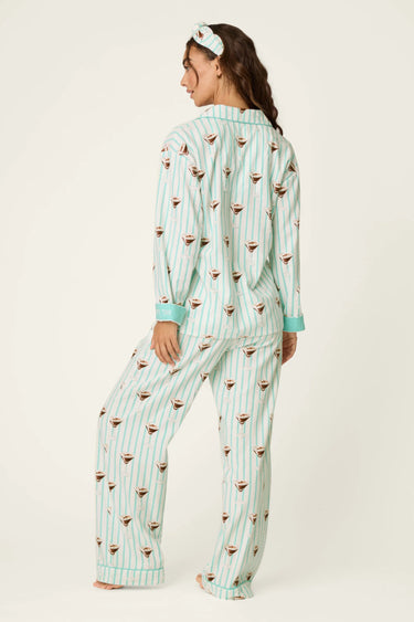 ESPRESSO MARTINI PRINT 3-PIECE LONG SLEEVE FLANNEL PJ SET