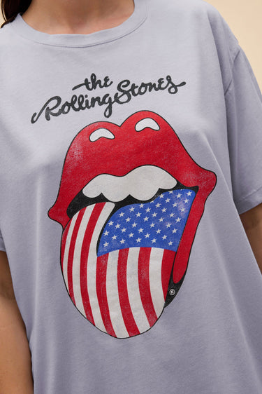 ROLLING STONES FLAG TONGUE BURNOUT BOYFRIEND TEE