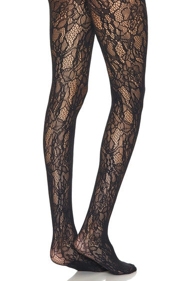 SHEDAR FLORAL LACE PANTYHOSE