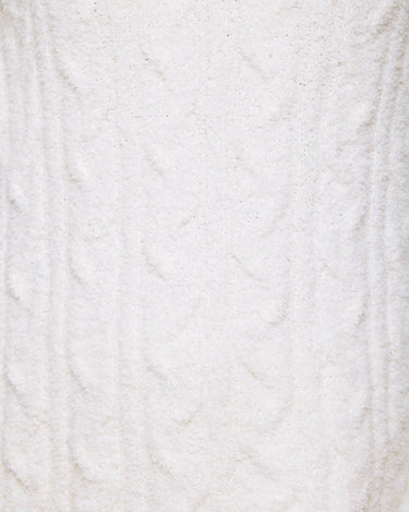 FUZZY CABLE KNIT WIDE LEG PJ SET