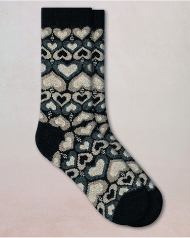 HEARTS PATTERN CASHMERE SOCKS