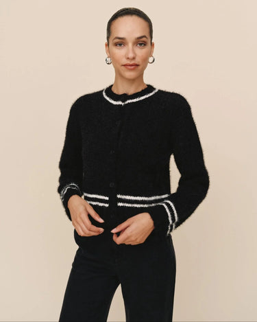 CONTRAST STRIPE CARDIGAN