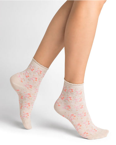 OPEN WORK LIBERTY PATTERN ANKLE SOCKS
