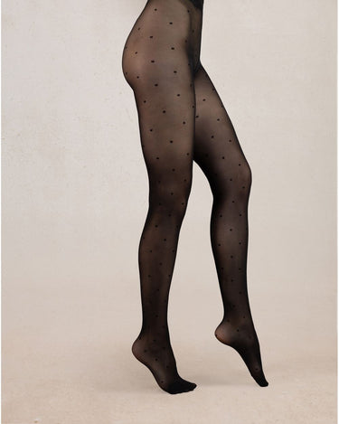 30D SEMI-OPAQUE DOT-PATTERN TIGHT