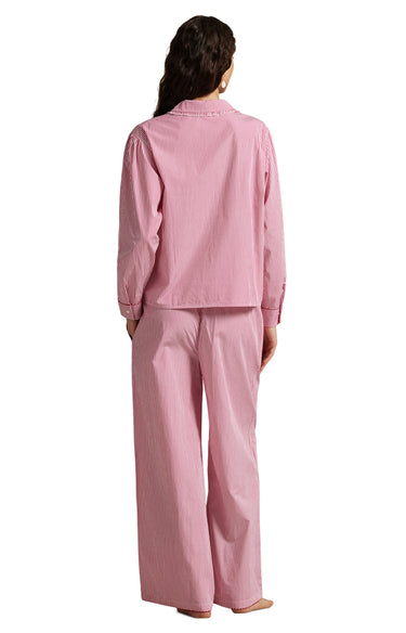 SHIRTING STRIPES WHIP STITCH LONG SLEEVE PJ SET