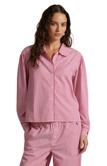 SHIRTING STRIPES WHIP STITCH LONG SLEEVE PJ SET