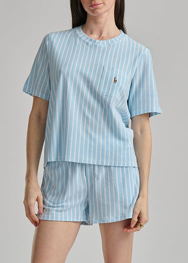 CLUB STRIPE COTTON SHORT SET