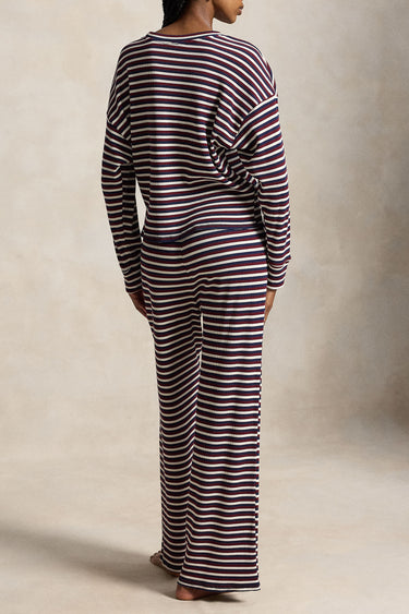 WAFFLE-KNIT LONG-SLEEVE PAJAMA SET