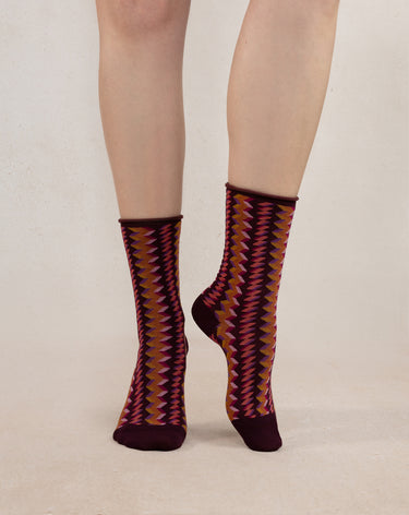 COTTON ZIGZAG PATTERN SOCK
