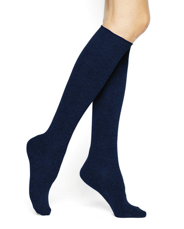 COTTON BLEND VELVET KNEE HIGHS