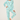Woman wearing a blue pajama set with cupcake pattern on a white background