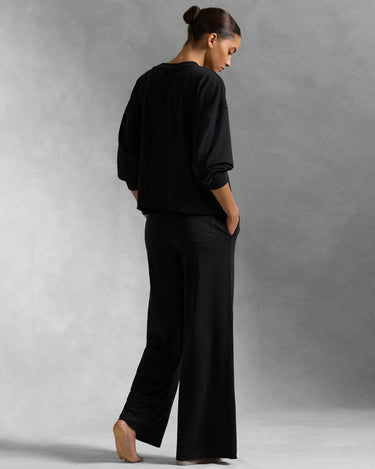 CLUB TERRY CREW WIDE LEG PANT SET