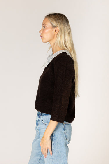 AYLA NOVELTY LACE COLLAR SWEATER