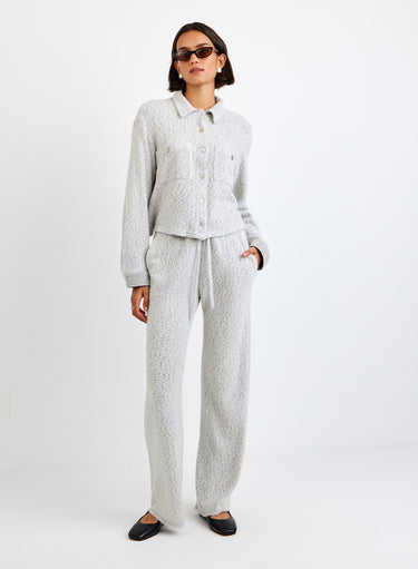 CONTRAST COZY WIDE LEG PANT