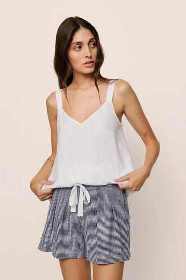 LINEN BLEND V NECK CAMI