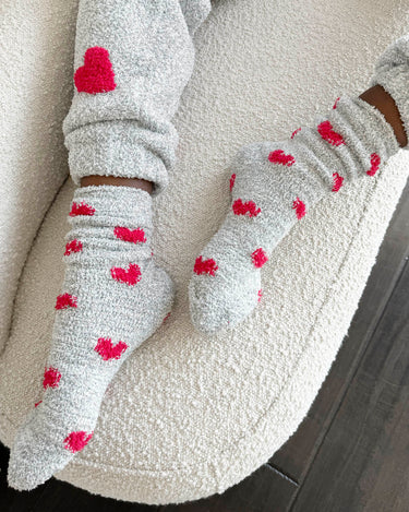RED HEARTS BIA FUZZY SOCKS