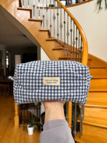 GINGHAM LARGE QUILTED POUCH