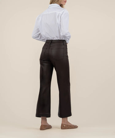 MEG WAX COATED HIGH RISE WIDE LEG JEAN