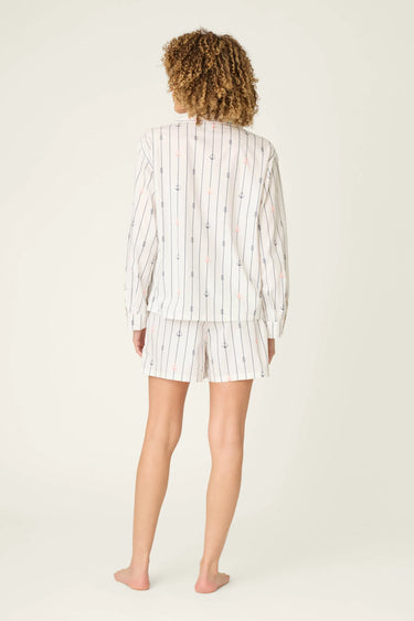 AFTERPARTY POPLIN SAIL AWAY SHORT PJ SET