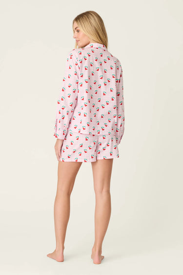 AFTERPARTY POPLIN OH CHERRY SHORT PJ SET