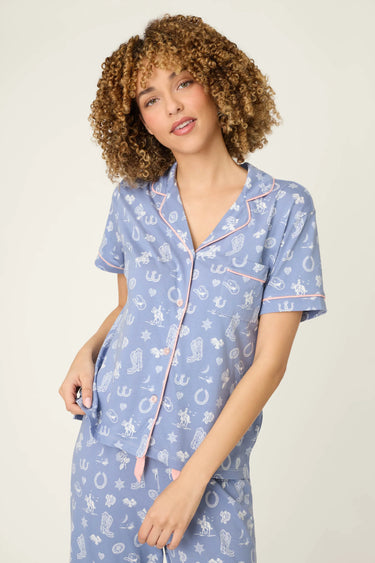 WHIMSY LONE STAR LOVE CROPPED PJ SET