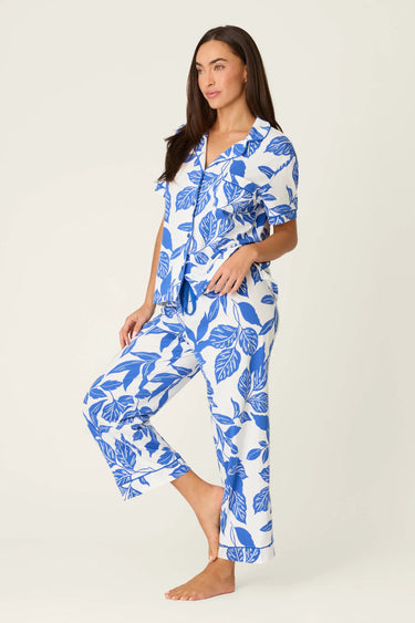 WHIMSY SAPPHIRE GARDEN CROPPED PJ SET