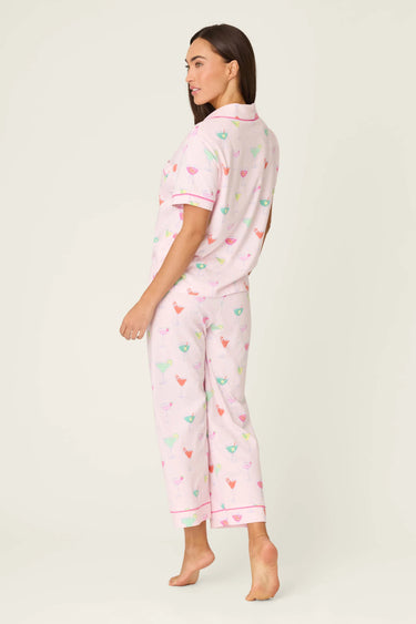 WHIMSY SIP HAPPENS CROPPED PJ SET