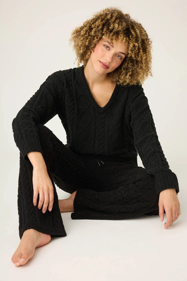CHENILLE CABLE KNIT LOUNGE SET