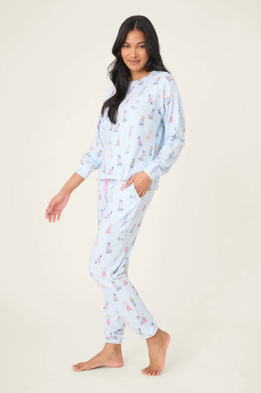 DOG GONE COLD DOG PRINT POINTELLE LOUNGE SET