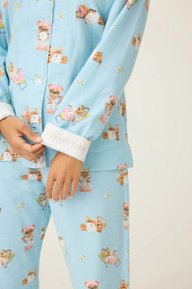 BEARY CUTE BEAR PRINT FLANNEL PJ SET