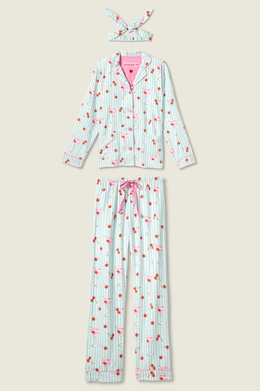 MA CHERIE CHERRY FLANNEL PJ SET