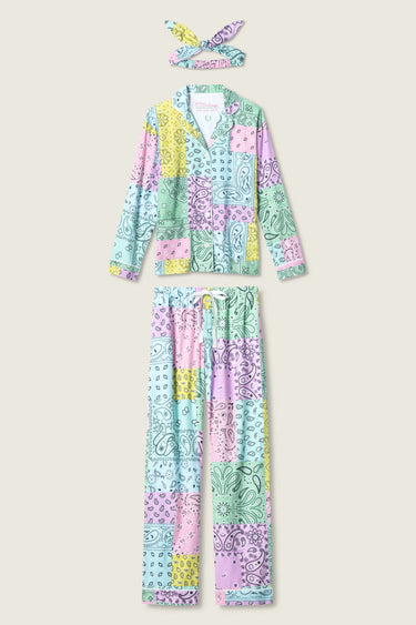 HOWDY HONEY PAISLEY PRINT FLANNEL PJ SET