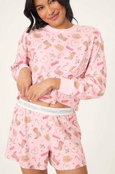 BOYFRIEND BOXER WESTERN HOLIDAY PRINT SHORTS SET