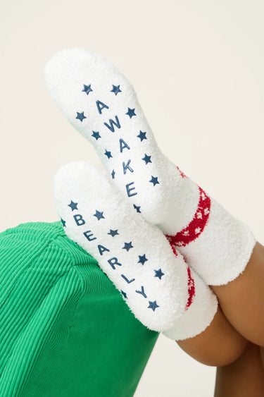 FAM JAM BEAR PRINT CREW SOCKS