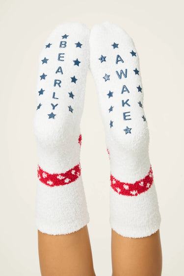 FAM JAM BEAR PRINT CREW SOCKS