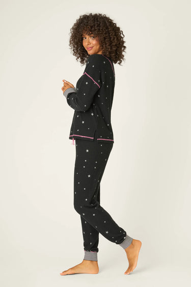 SKI JAMMIE CLASSICS STARLIGHT STARBRIGHT BLACK PJ SET