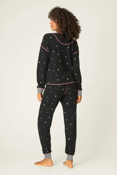 SKI JAMMIE CLASSICS STARLIGHT STARBRIGHT BLACK PJ SET