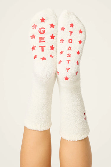 LET'S GET TOAST WINE PRINT CREW SOCKS
