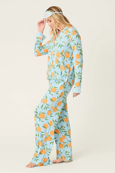 CITRUS DREAMS MORNING SQUEEZE LONG 3-PIECE PJ SET