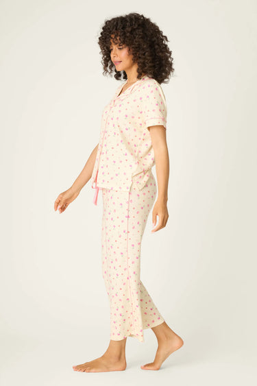 FOR THE MAMAS BUTTER BLOOMS CROPPED 3-PIECE PJ SET